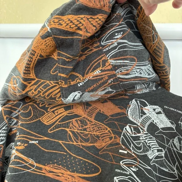 Nike Rare Vintage “Just Do It” 2-Way Zip Hoodie Gray/Orange/White Size XXL